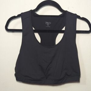 ZELOS Classic Black Curvy Sports Bra Racerback Light Support Women's Size 2X